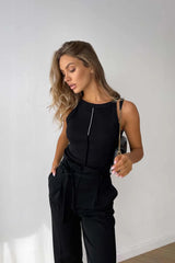 Strappy Decorated Knitted Top