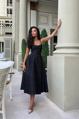 Jacquard Gold Flecks Bustier Dress