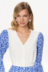 Long Sleeve Button Front Top