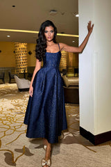 Jacquard Gold Flecks Bustier Dress