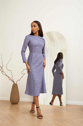 Godet Silhouette Long Sleeve Midi Dress
