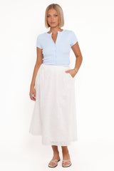 Sinead Eyelet Maxi Skirt - White