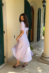 Short Sleeve Floral Midi Dress