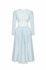 Long Sleeve Chiffon Midi Dress