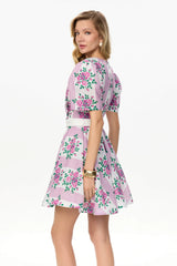 Short Sleeve Mini Dress With Sun Skirt
