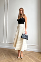 Quilted Midi Skirt