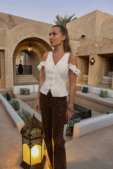 Decorated Shoulder Details Waistcoat Top