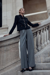 Pleated Wide Leg Trousers