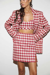 Plaid Slit Mini skirt