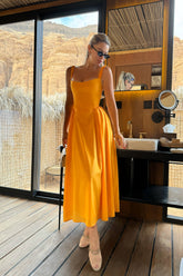 Tuck Corset Top Midi Dress