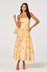 Ovina Floral Smocked Drop-Waist Maxi Dress