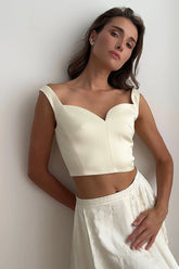 Sweetheart Neck Wide Strap Crop Top