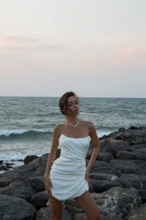 Asymmetric Drape Corset Dress