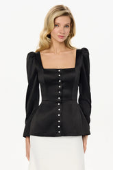 Satin Long Sleeve Top