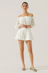 Brissa Eyelet Off Shoulder Top