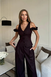 Decorated Shoulder Details Waistcoat Top