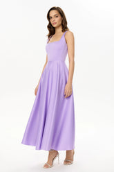 Strap Decorated Bodice Midi Dress