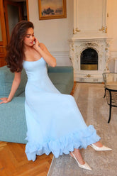 Flounce Bustier Midi Dress