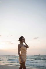 Asymmetric Drape Corset Dress