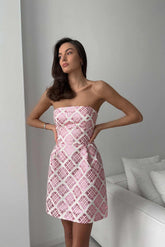 Jacquard Sheath Mini Dress