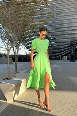 Button Front Midi Dress