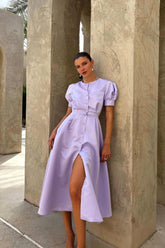 Button Front Midi Dress