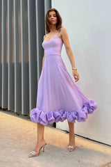 Flounce Bustier Midi Dress