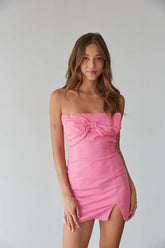 Mina Strapless Bow Bodycon Mini Dress