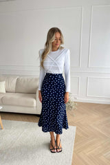 Chest Decorated Long Sleeve Knit Shirt