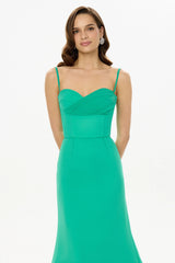 Draped Bodice Bottom Flounced Bustier Dress