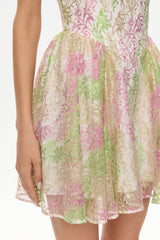 Mini Dress With Scalloped Corset