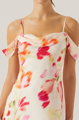 Kitura Cold Shoulder Floral Maxi Dress