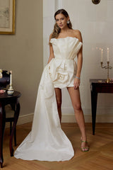 Corset Rose Draped Mini Dress