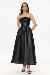 Jacquard Midi Dress with Turn-up