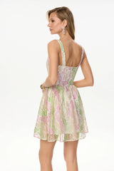 Mini Dress With Scalloped Corset