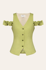 Decorated Shoulder Details Waistcoat Top