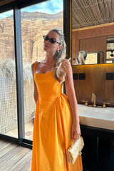 Tuck Corset Top Midi Dress