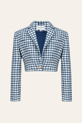 Cropped Jacket With Voluminous Shoulders