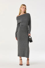 One Shoulder Midi Sweater Dress