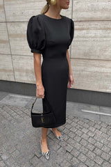 Voluminous Sleeve Midi Dress