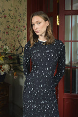 Godet Silhouette Long Sleeve Midi Dress
