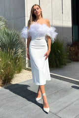 Feather Bustier Crop Top