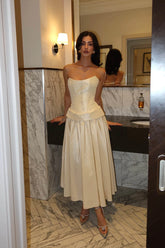 Buttoned Corset And Lapel Skirt