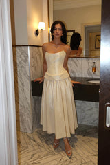 Buttoned Corset And Lapel Skirt