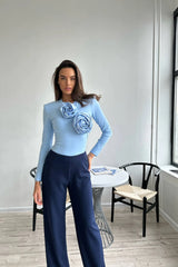 Rose Detail Knitted Bodysuit