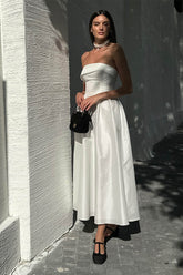 Jacquard Midi Dress with Turn-up