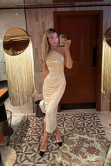 Jersey Midi Dress With Train