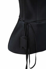 Rose Detail Satin Bustier Top