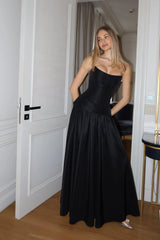 Buttoned Corset And Lapel Skirt