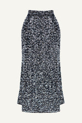 Sequin Decorated Velvet Skirt